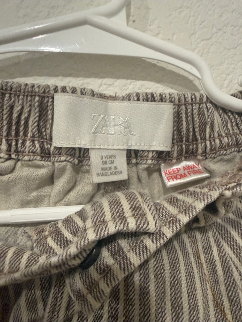 Zara Beige & White Striped Wide Leg Pants - Picture 2 of 4